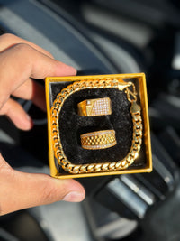 2 rings+cubin  bracelet