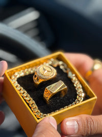 2 rings+cubin  bracelet