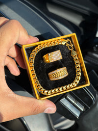 2 rings+cubin  bracelet