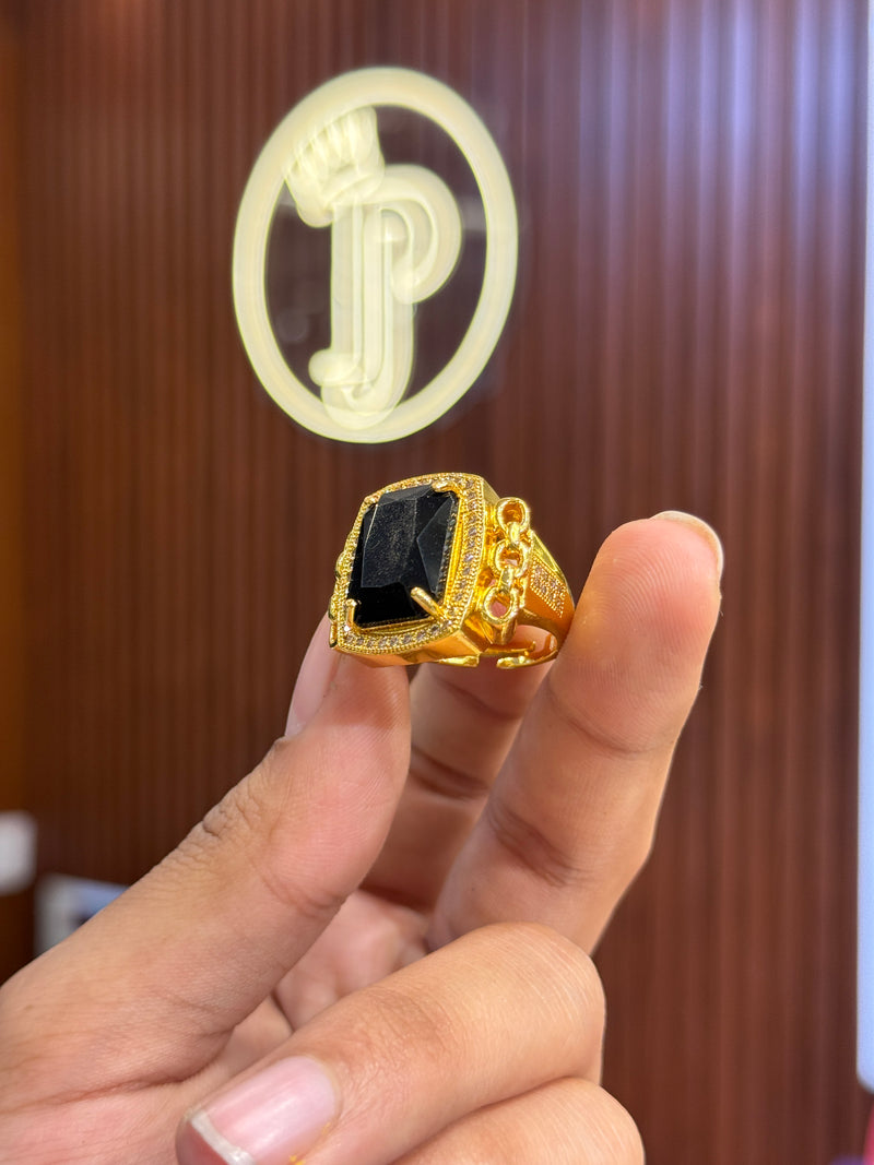 Black stone ring