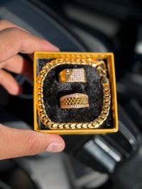 2 rings+cubin  bracelet