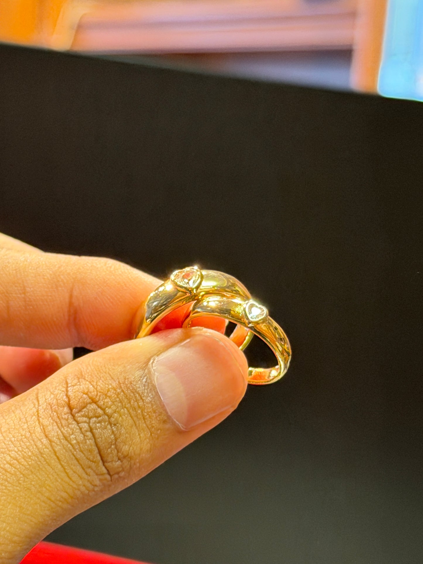 Heart shape couple rings (pair)