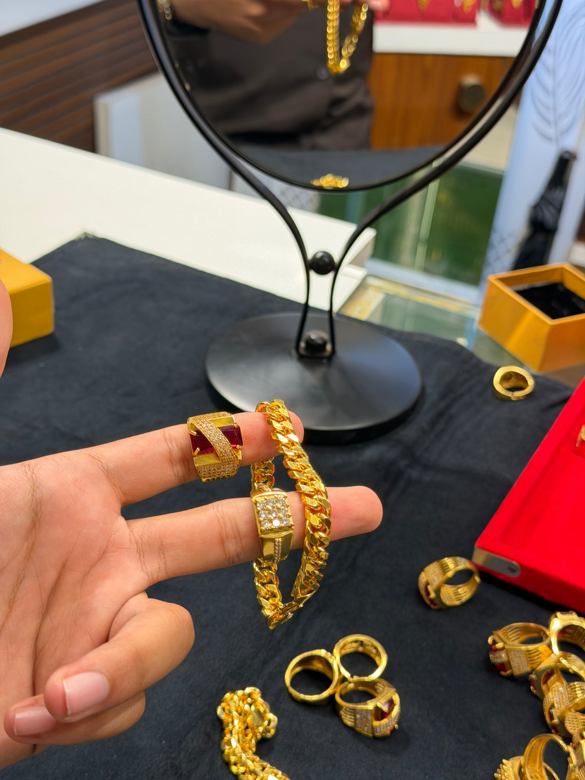 2 rings + 1 cubin braslet