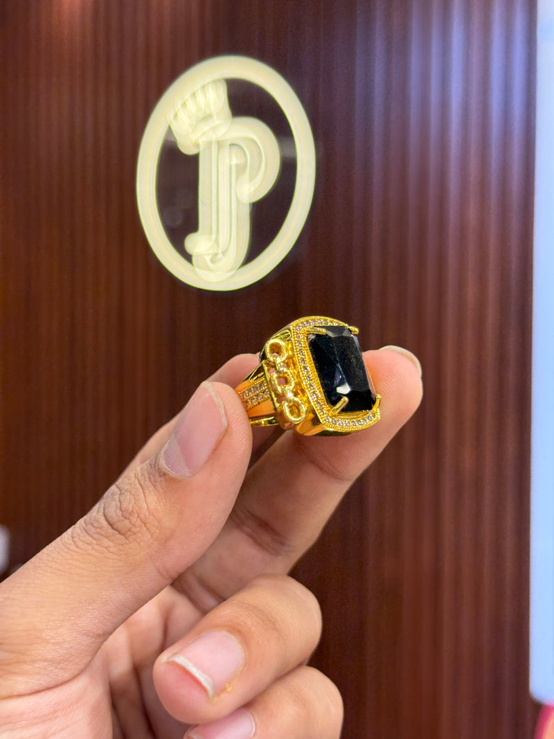 Black stone ring