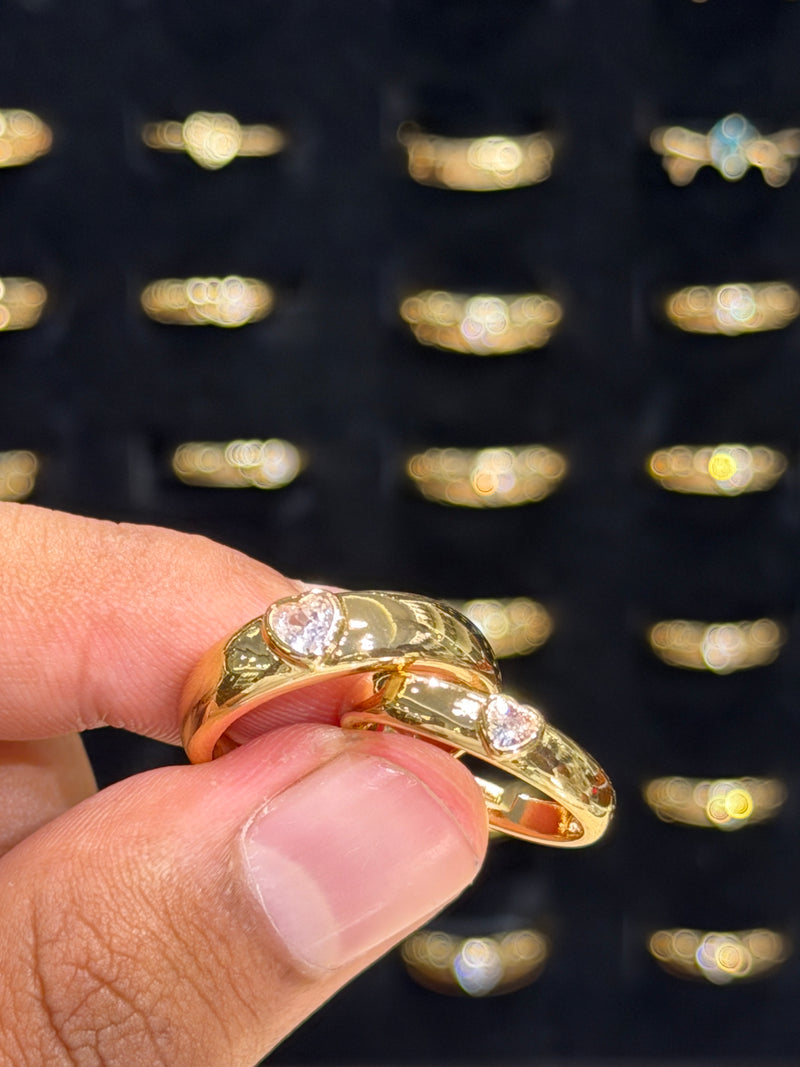 Heart shape couple rings (pair)