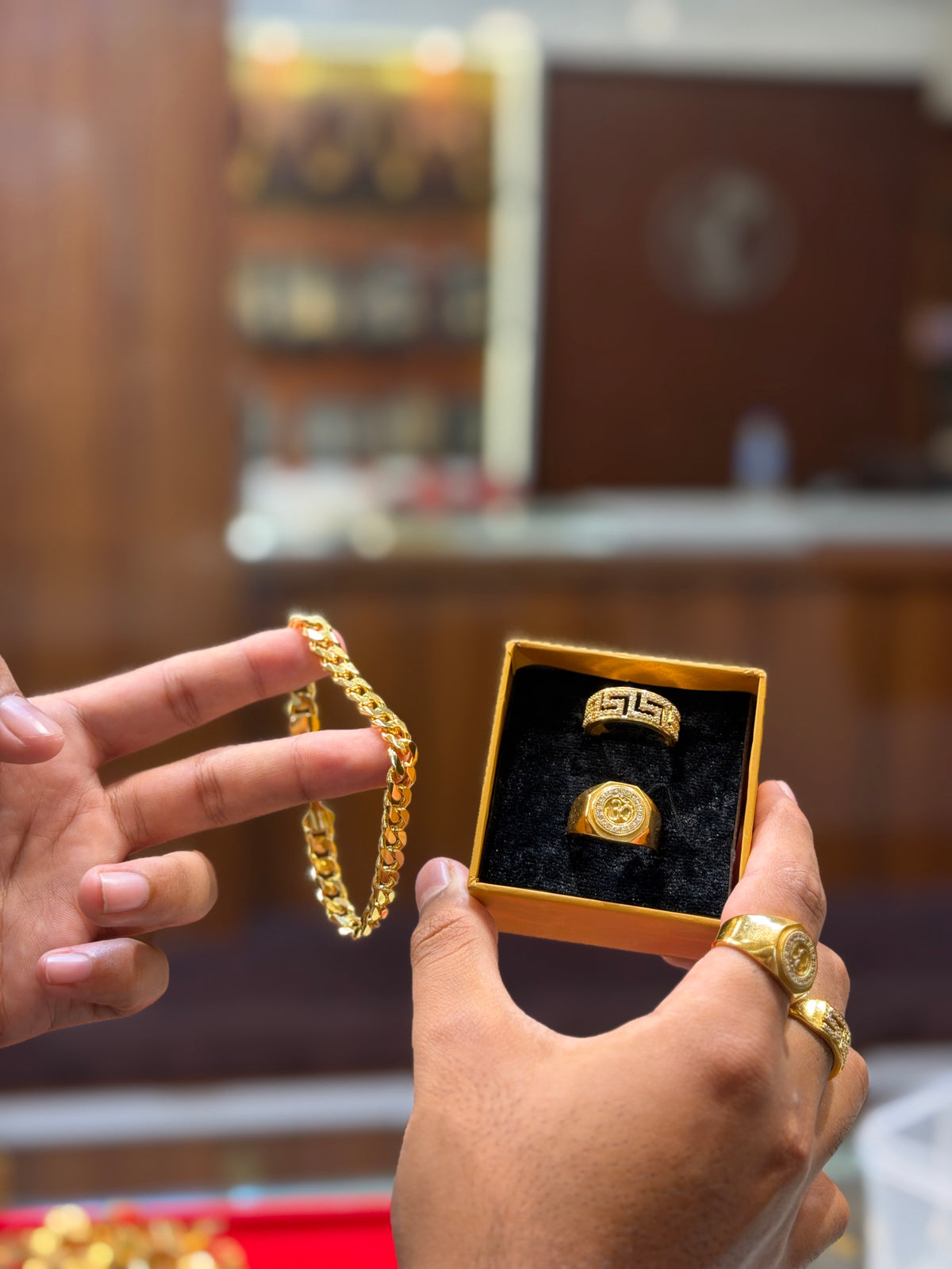 2 rings + 1 cubin braslet