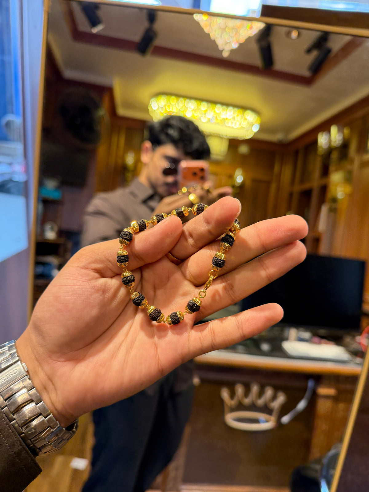 Rudraksha bracelet + 2 rings
